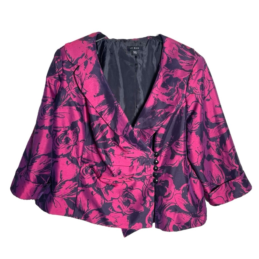 Floral Pink and Black Women's Jacket